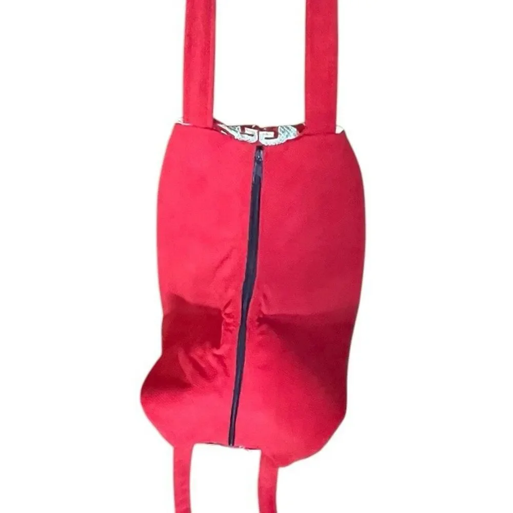 Kilim Tapestry‎ Red Folk Art Evil Eye Magnetic & Zip Shoulder Bag